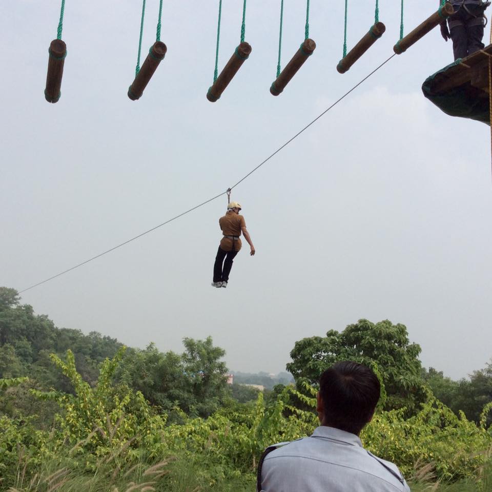 Zip Line adventure in Ramoji Film City Sahas in Hyderabad