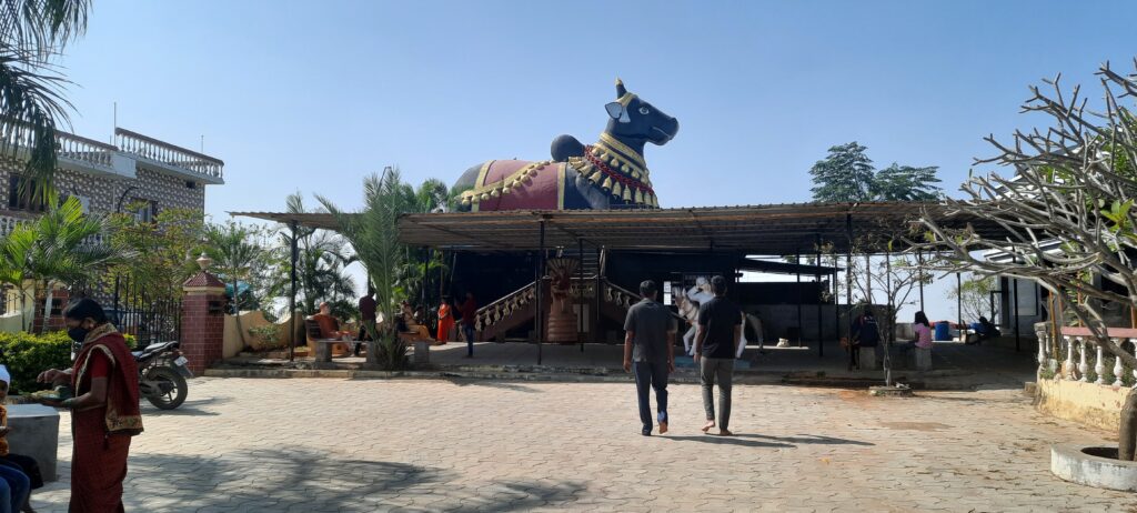 Big Nandi statue in Dharma Saibaba temple near Shamshabad, Hyd