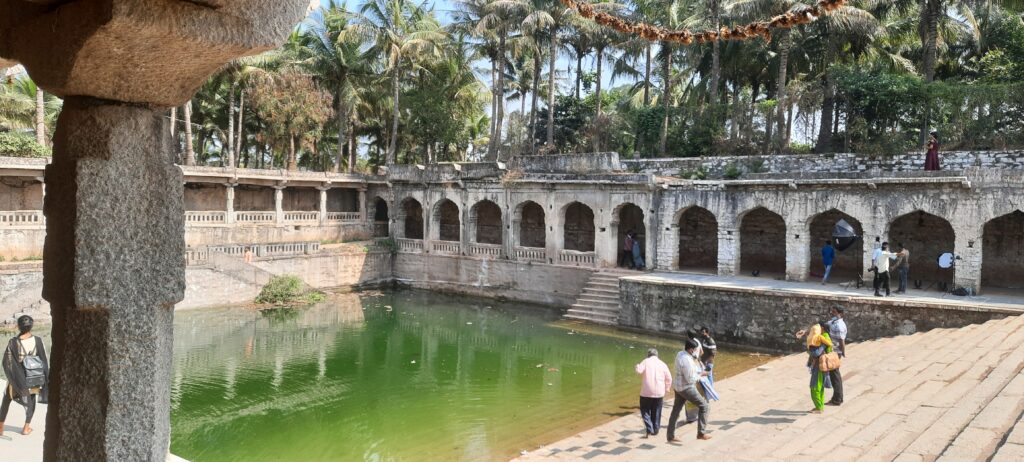 A beautiful ruined pond in ancient temple surroundings 