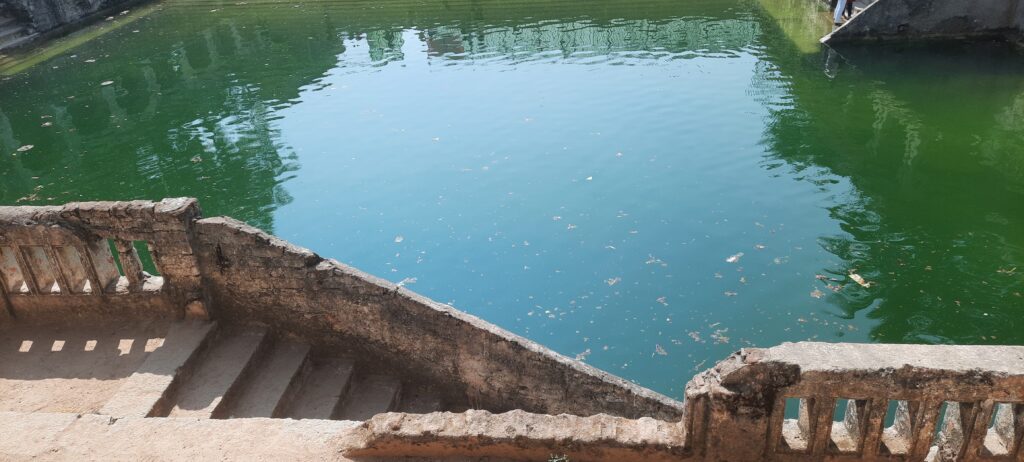 Water in the old pond in hystorical Ammapalli temple