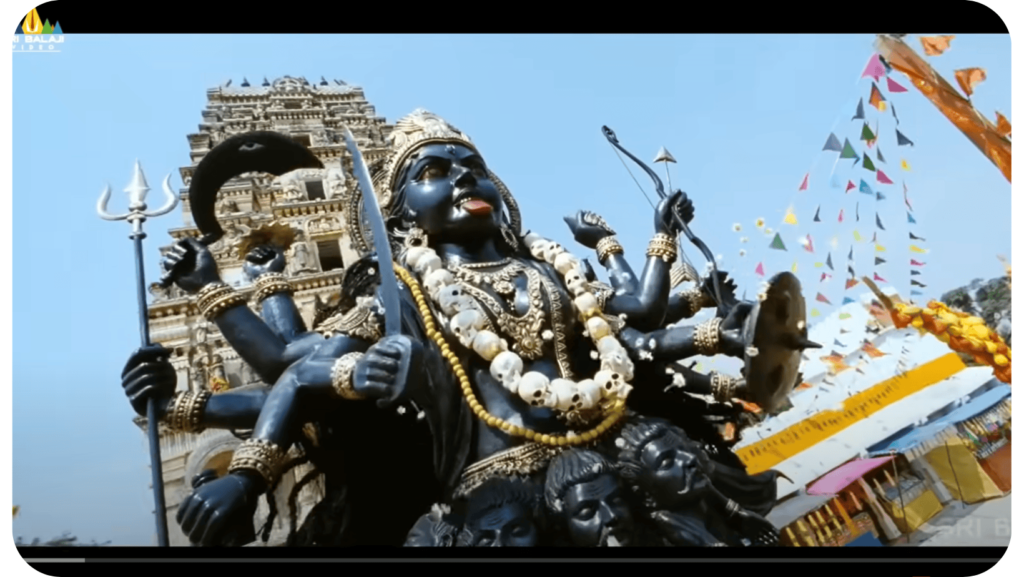 A large Kali Mata statue infront of this temple while shooting